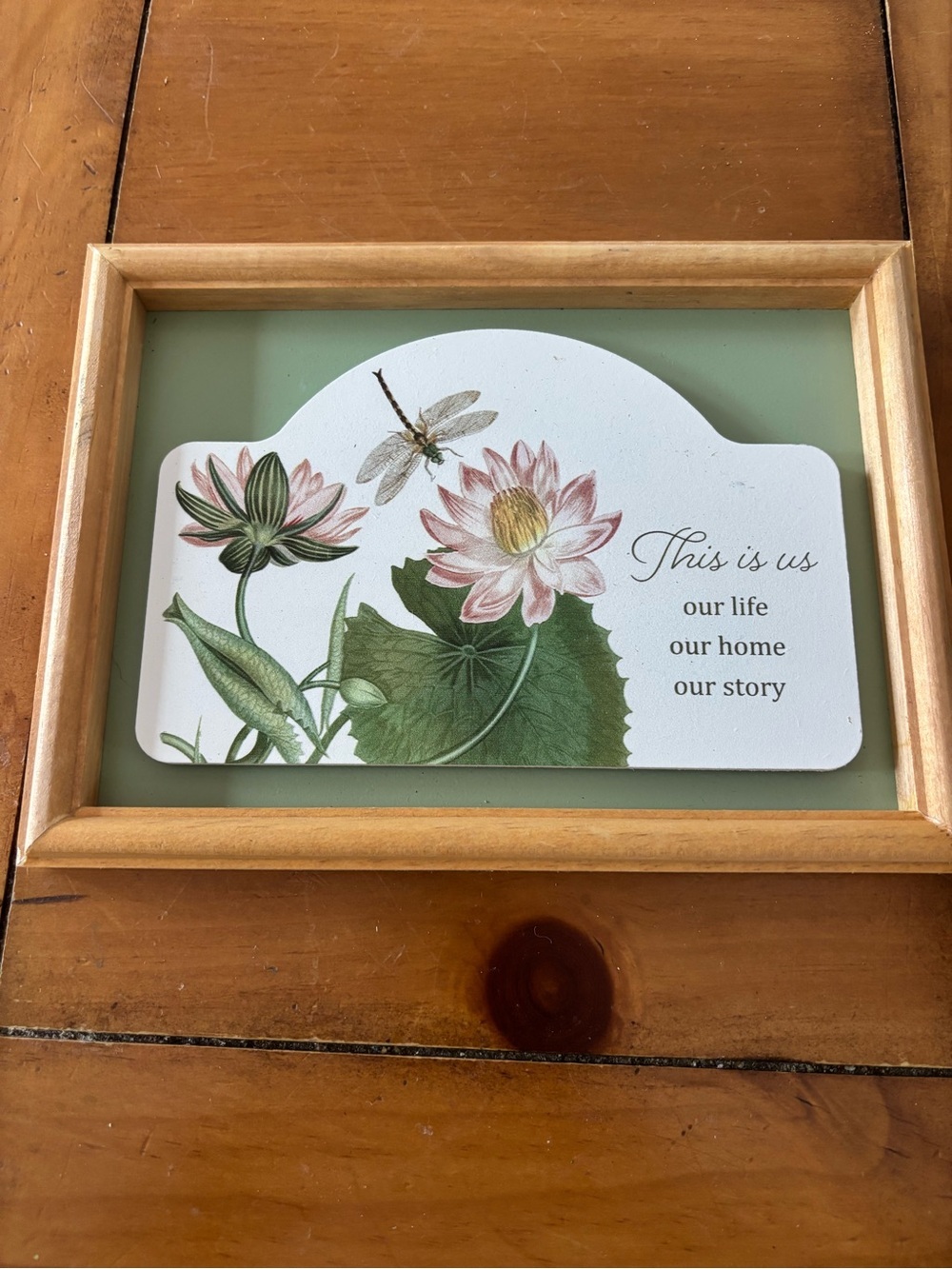 Ashland Floral Lotus and Dragonfly Wall Art “this us, our life, our home, story
